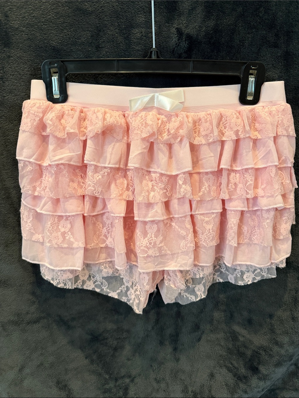 Pink Lace Ruffle Skort